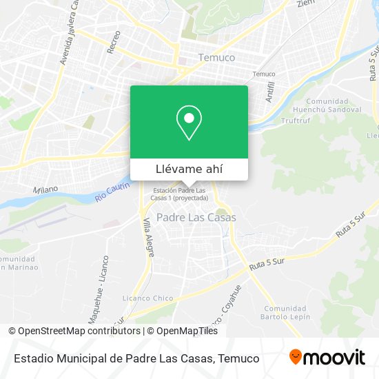 Mapa de Estadio Municipal de Padre Las Casas