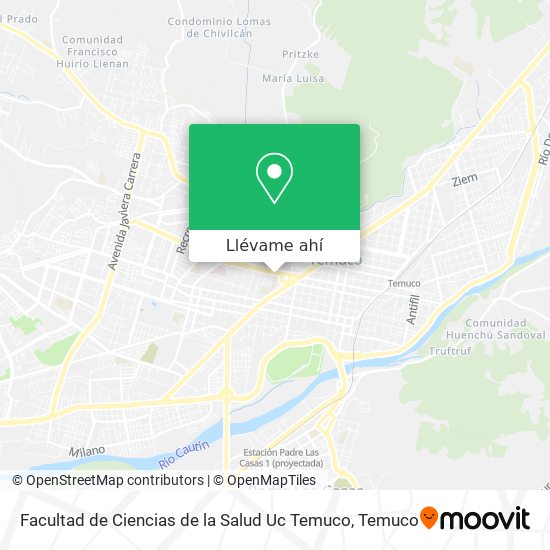 Mapa de Facultad de Ciencias de la Salud Uc Temuco