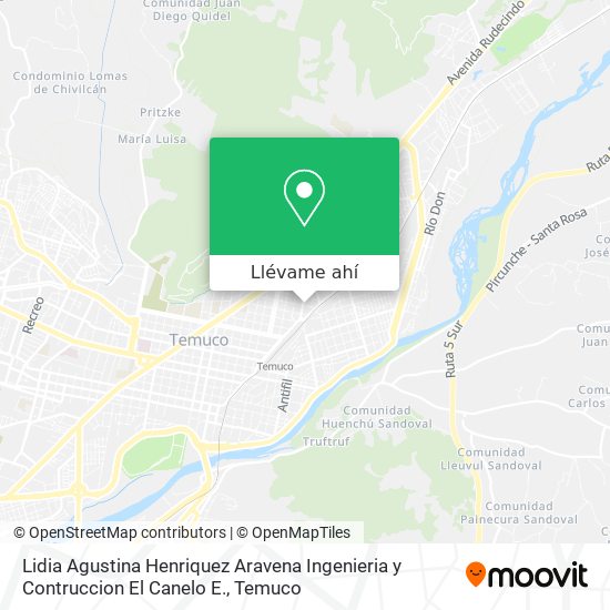 Mapa de Lidia Agustina Henriquez Aravena Ingenieria y Contruccion El Canelo E.