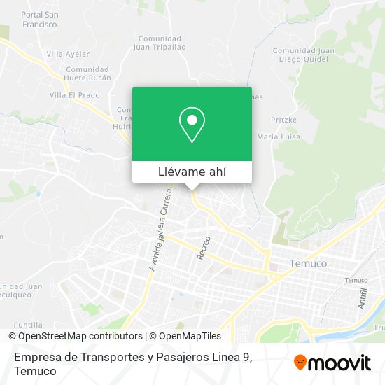 Mapa de Empresa de Transportes y Pasajeros Linea 9