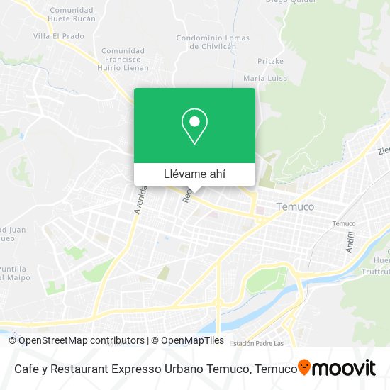 Mapa de Cafe y Restaurant Expresso Urbano Temuco