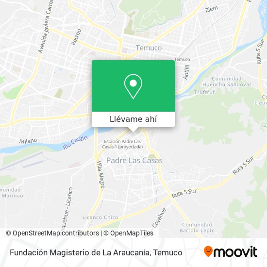 Mapa de Fundación Magisterio de La Araucanía