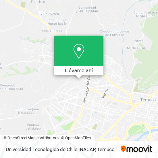 Mapa de Universidad Tecnológica de Chile INACAP