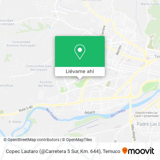 Mapa de Copec Lautaro (@Carretera 5 Sur, Km. 644)