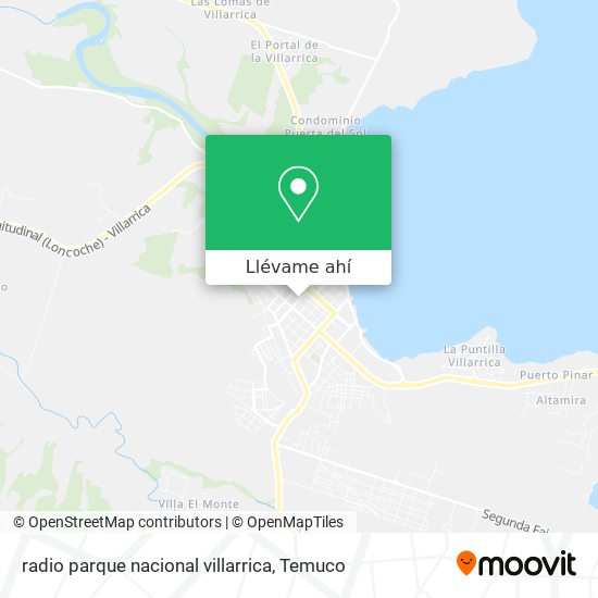 Mapa de radio parque nacional villarrica