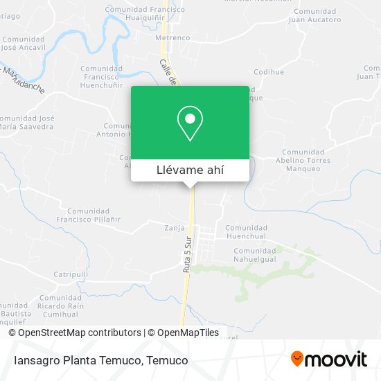 Mapa de Iansagro Planta Temuco