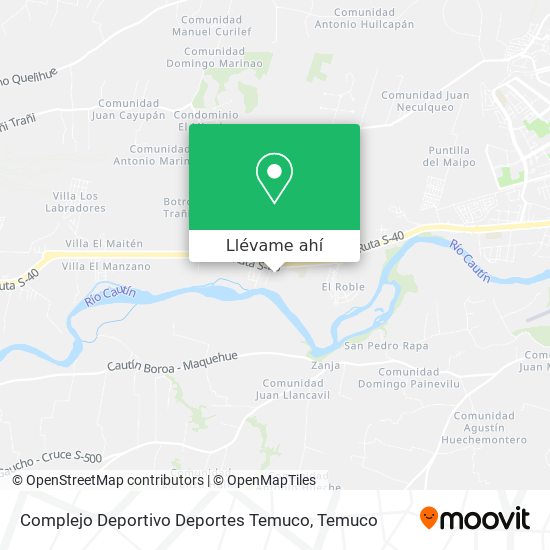 Mapa de Complejo Deportivo Deportes Temuco
