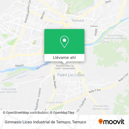 Mapa de Gimnasio Liceo Industrial de Temuco