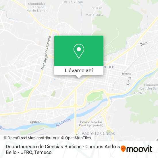 Mapa de Departamento de Ciencias Básicas - Campus Andres Bello - UFRO
