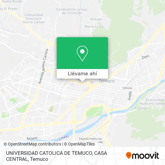 Mapa de UNIVERSIDAD CATOLICA DE TEMUCO, CASA CENTRAL