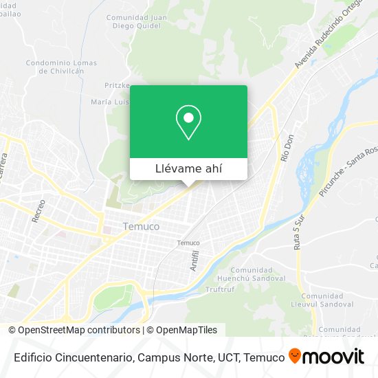 Mapa de Edificio Cincuentenario, Campus Norte, UCT