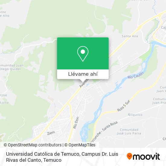 Mapa de Universidad Católica de Temuco, Campus Dr. Luis Rivas del Canto