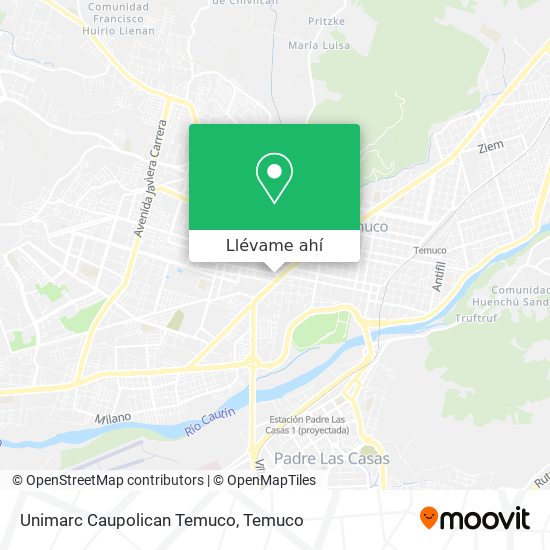Mapa de Unimarc Caupolican Temuco