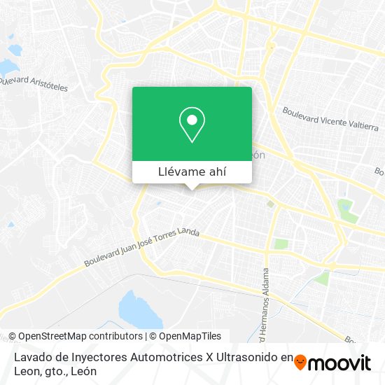 Mapa de Lavado de Inyectores Automotrices X Ultrasonido en Leon, gto.