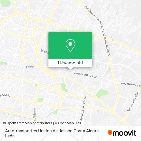 Mapa de Autotransportes Unidos de Jalisco Costa Alegre