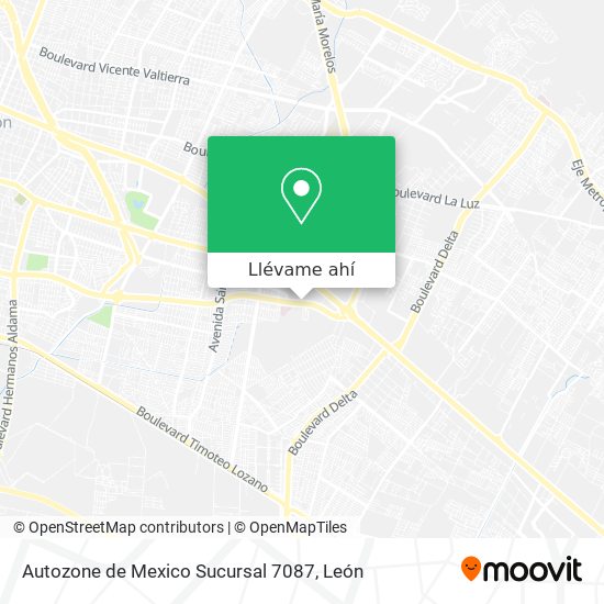 Mapa de Autozone de Mexico Sucursal 7087