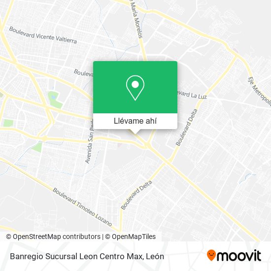 Mapa de Banregio Sucursal Leon Centro Max