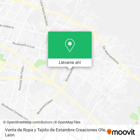 Mapa de Venta de Ropa y Tejido de Estambre Creaciones Ofe