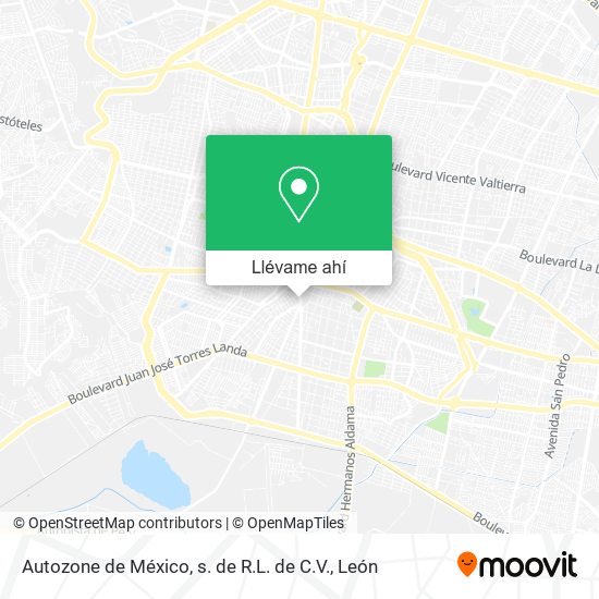 Mapa de Autozone de México, s. de R.L. de C.V.