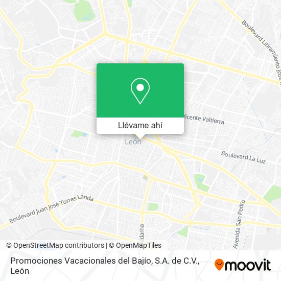Mapa de Promociones Vacacionales del Bajío, S.A. de C.V.