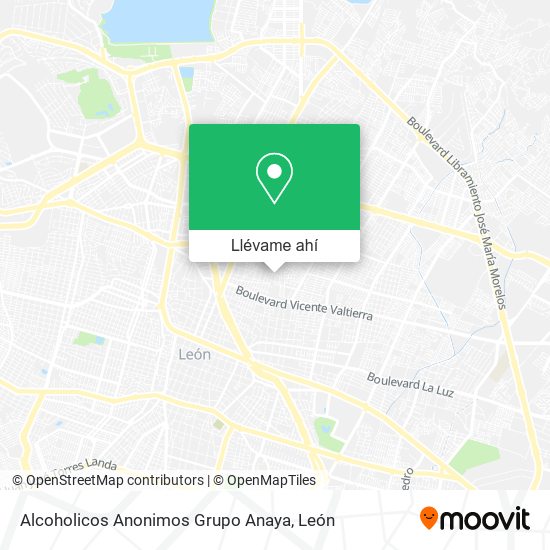 Mapa de Alcoholicos Anonimos Grupo Anaya