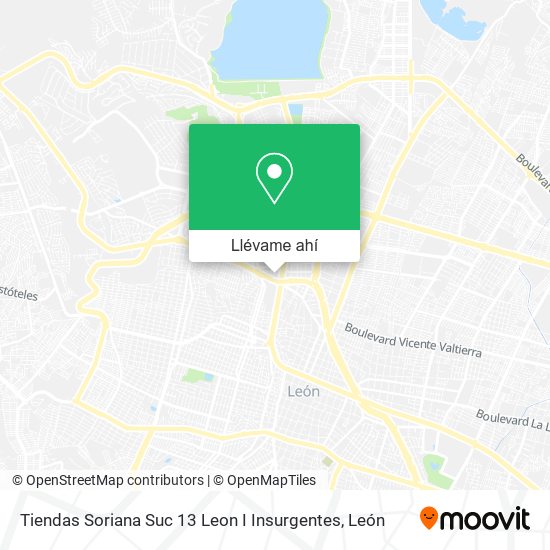 Mapa de Tiendas Soriana Suc 13 Leon I Insurgentes