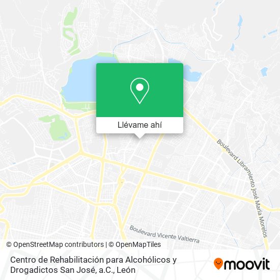 Mapa de Centro de Rehabilitación para Alcohólicos y Drogadictos San José, a.C.