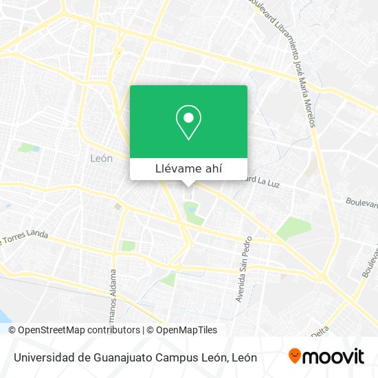 Mapa de Universidad de Guanajuato Campus León