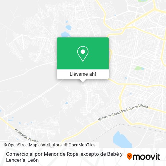 Mapa de Comercio al por Menor de Ropa, excepto de Bebé y Lencería