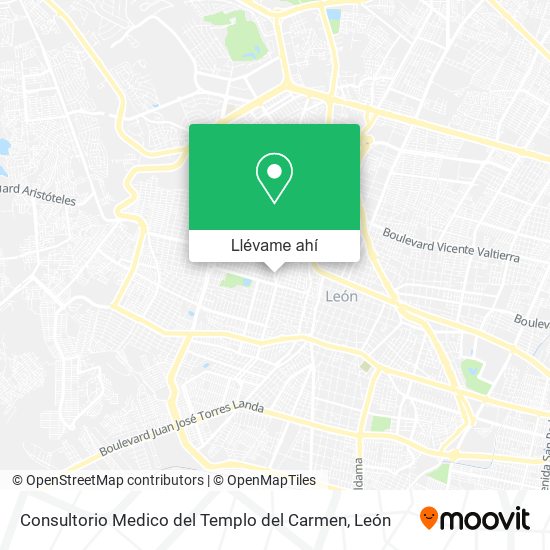 Mapa de Consultorio Medico del Templo del Carmen