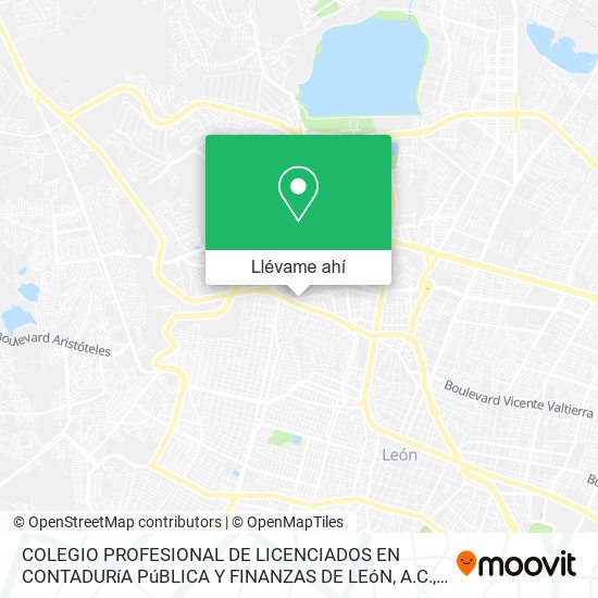 Mapa de COLEGIO PROFESIONAL DE LICENCIADOS EN CONTADURíA PúBLICA Y FINANZAS DE LEóN, A.C.