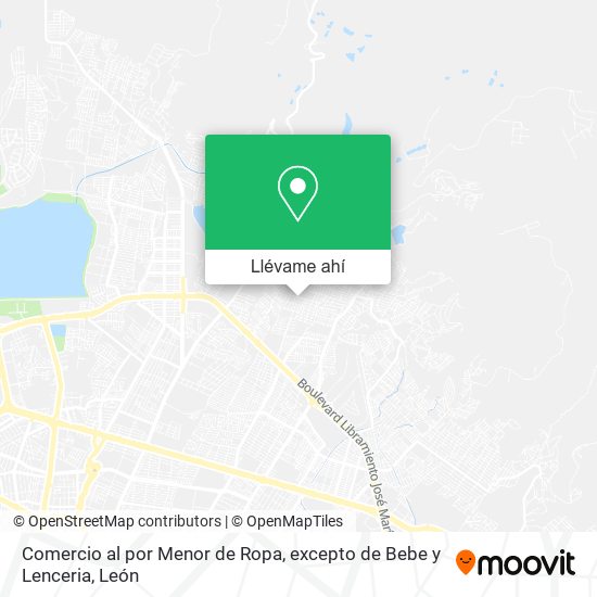 Mapa de Comercio al por Menor de Ropa, excepto de Bebe y Lenceria