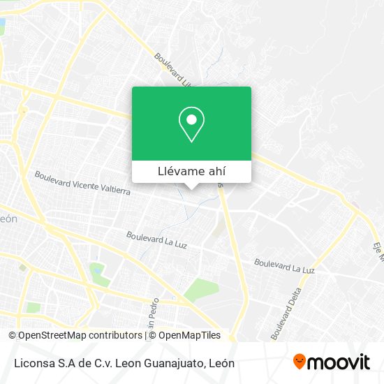 Mapa de Liconsa S.A de C.v. Leon Guanajuato