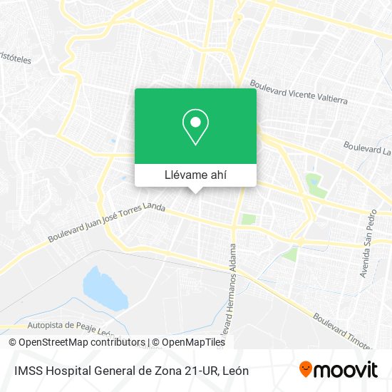 Mapa de IMSS Hospital General de Zona 21-UR