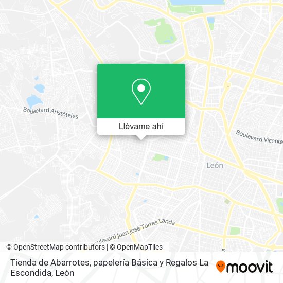 Mapa de Tienda de Abarrotes, papelería Básica y Regalos La Escondida