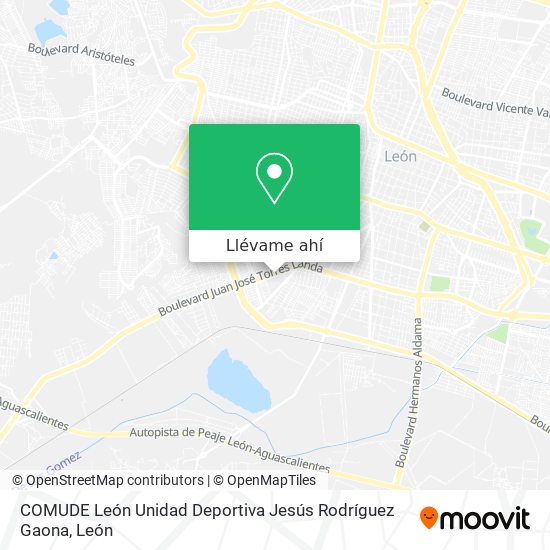 Mapa de COMUDE León Unidad Deportiva Jesús Rodríguez Gaona