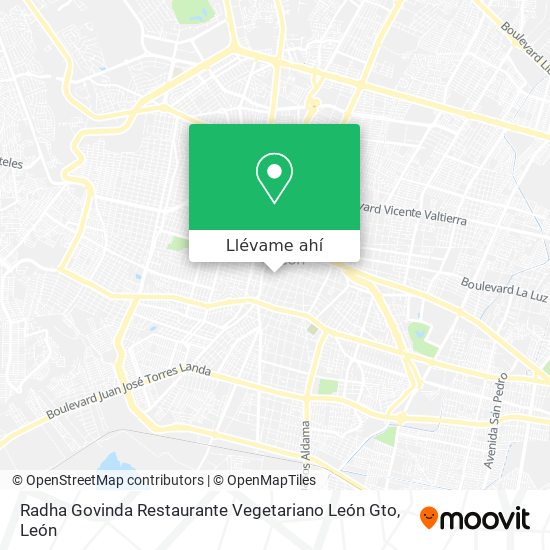 Mapa de Radha Govinda Restaurante Vegetariano León Gto