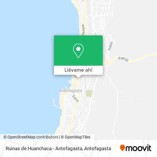 Mapa de Ruinas de Huanchaca - Antofagasta