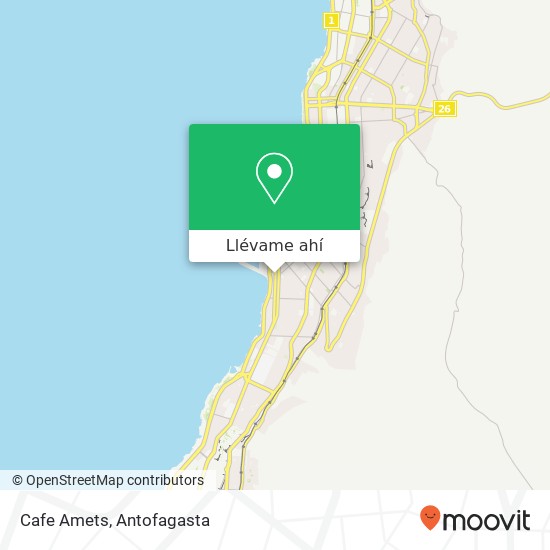Mapa de Cafe Amets, Avenida José Miguel Carrera 1240000 Antofagasta, Antofagasta, Antofagasta
