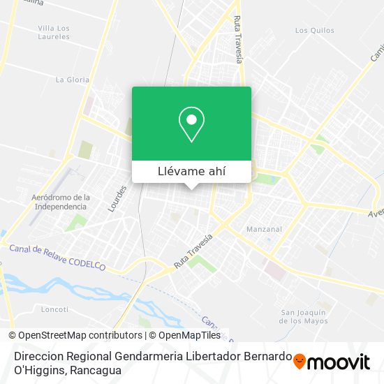 Mapa de Direccion Regional Gendarmeria Libertador Bernardo O'Higgins