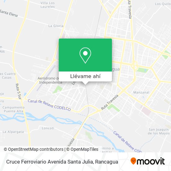Mapa de Cruce Ferroviario Avenida Santa Julia