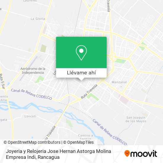 Mapa de Joyeria y Relojeria Jose Hernan Astorga Molina Empresa Indi