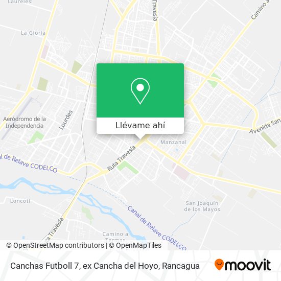 Mapa de Canchas Futboll 7, ex Cancha del Hoyo