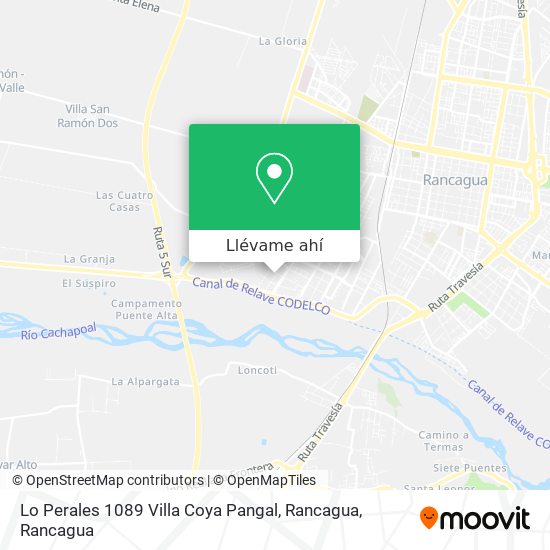 Mapa de Lo Perales 1089 Villa Coya Pangal, Rancagua