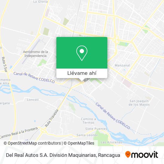 Mapa de Del Real Autos S.A. División Maquinarias