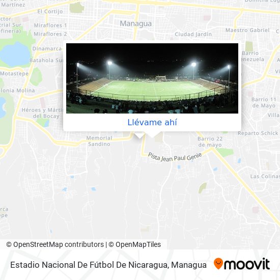 Mapa de Estadio Nacional De Fútbol De Nicaragua