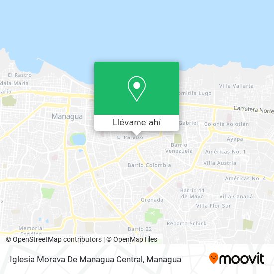 Mapa de Iglesia Morava De Managua Central