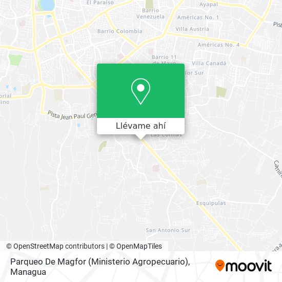 Mapa de Parqueo De Magfor (Ministerio Agropecuario)
