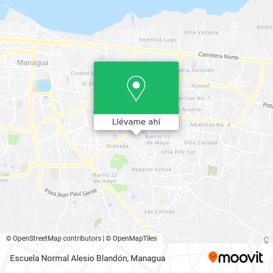 Mapa de Escuela Normal Alesio Blandón