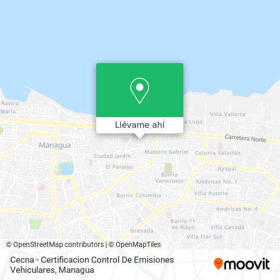 Mapa de Cecna - Certificacion Control De Emisiones Vehiculares